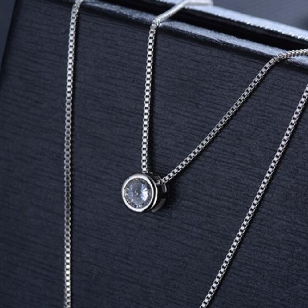NEW 925 Sterling Silver Diamond Heart Necklace B - Picture 10 of 12